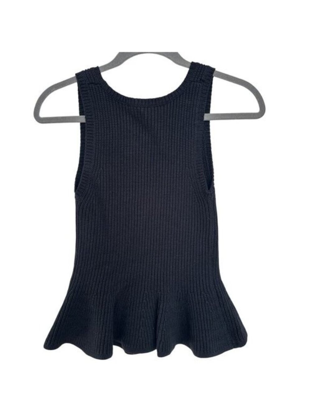 ASTR The Label Women's Geraldine Black Peplum Knit Sweater Tank Sleeveless, XS